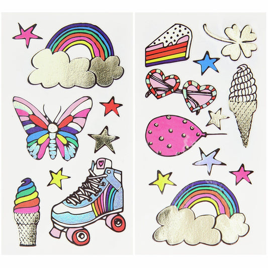 Rainbow Temporary Tattoos – 19 Piece Set | Party Fun