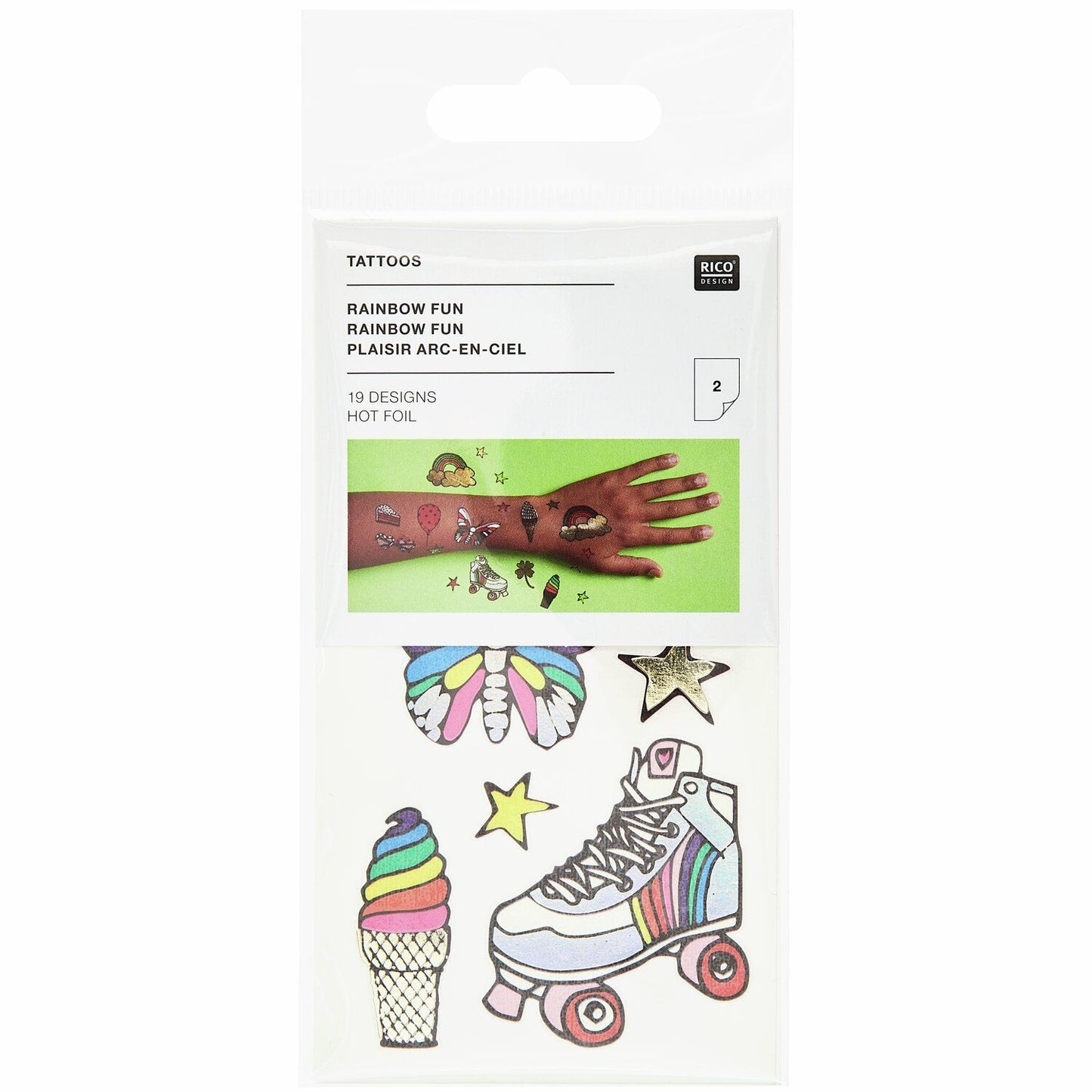 Rainbow Temporary Tattoos – 19 Piece Set | Party Fun