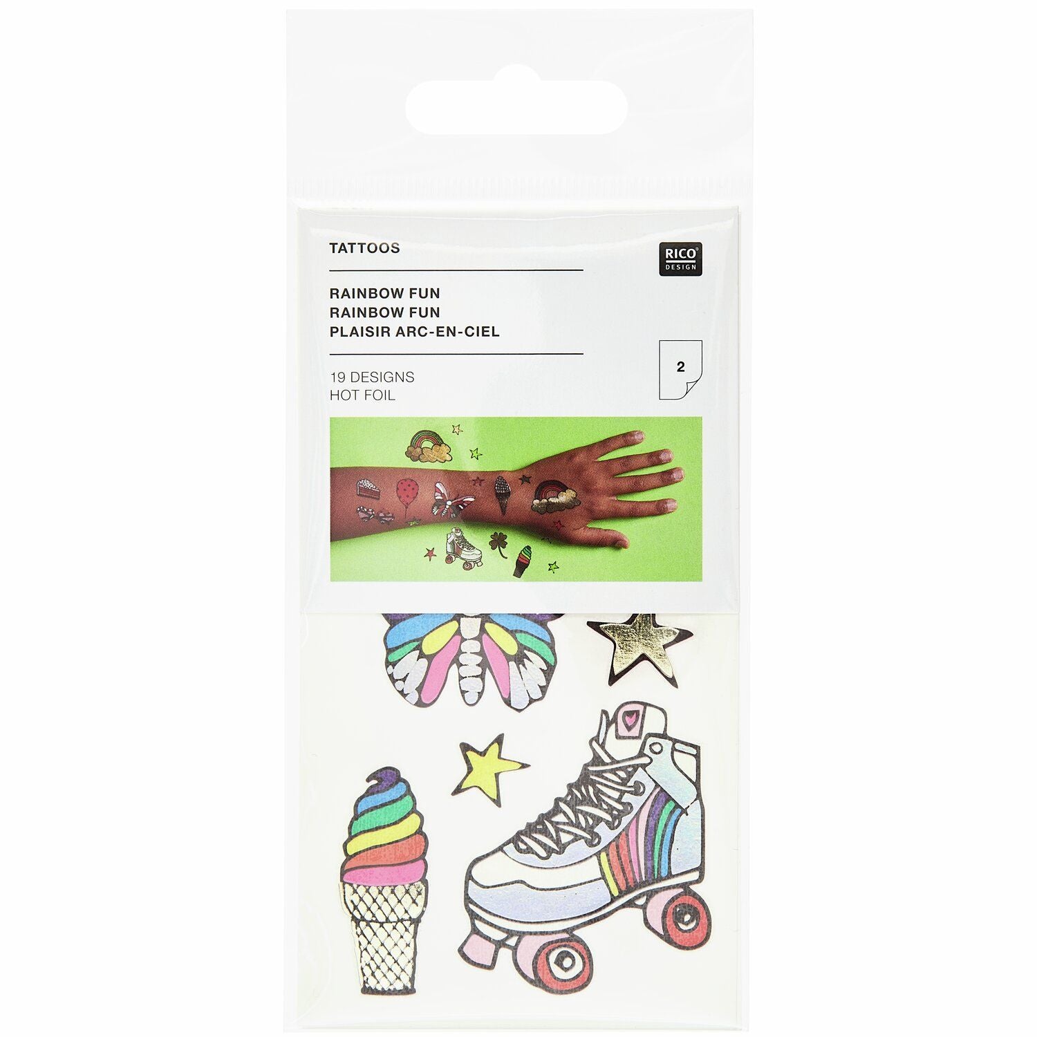 Rainbow Temporary Tattoos – 19 Piece Set | Party Fun