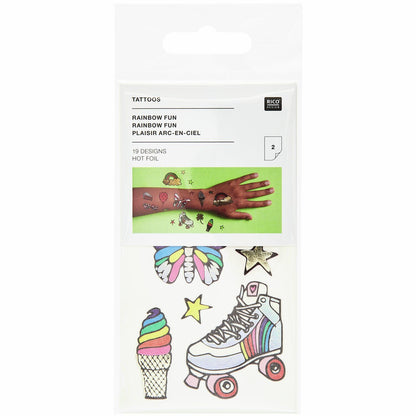 Rainbow Temporary Tattoos – 19 Piece Set | Party Fun