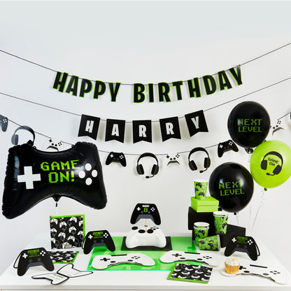 Game controller shaped paper plates for gaming themed birthday parties