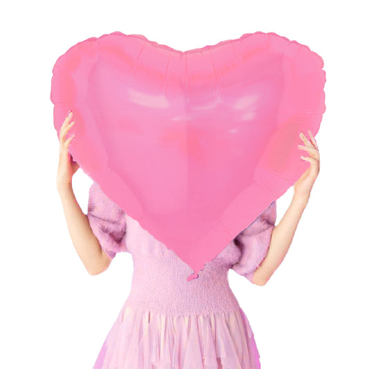 Giant Bubblegum Pink Heart Foil Balloon | Large Heart Helium Balloons 