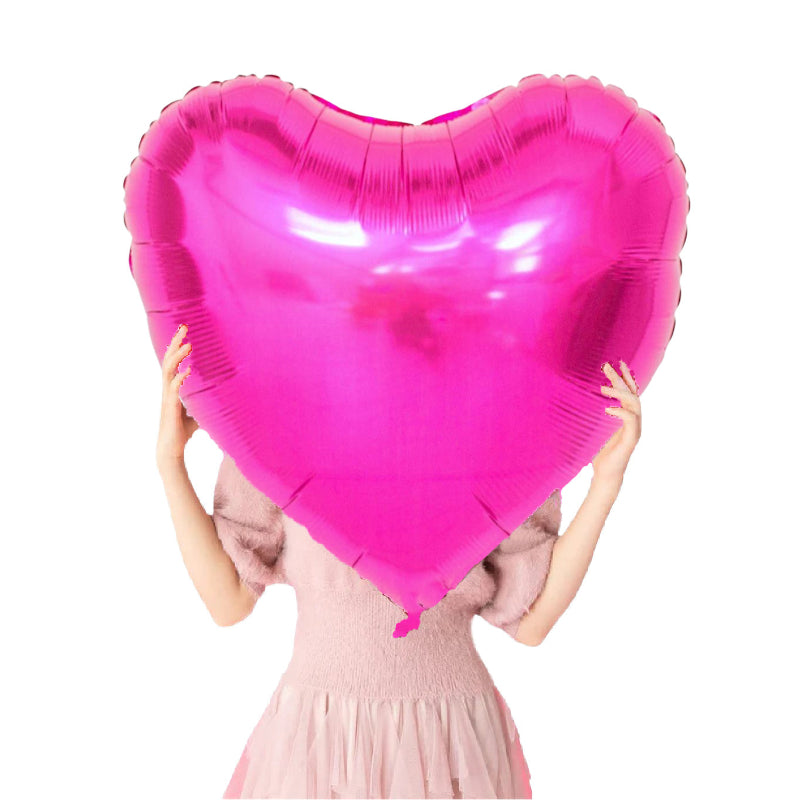 Giant Raspberry Pink Heart Foil Balloon | Large Heart Helium Balloons Qualatex