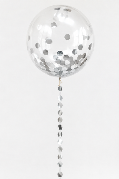 Silver Confetti Filled Balloons UK