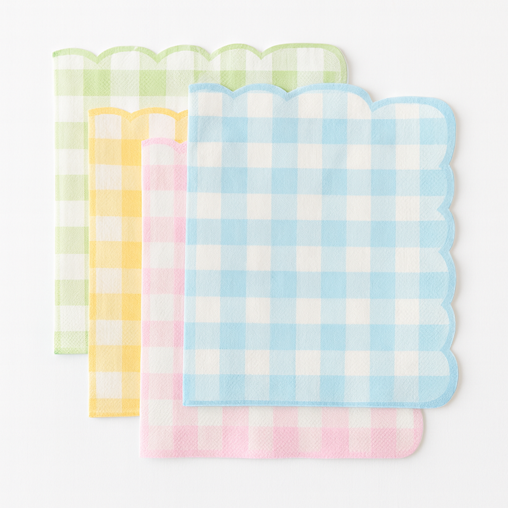 Gingham Pastel Coloured Napkin Serviettes