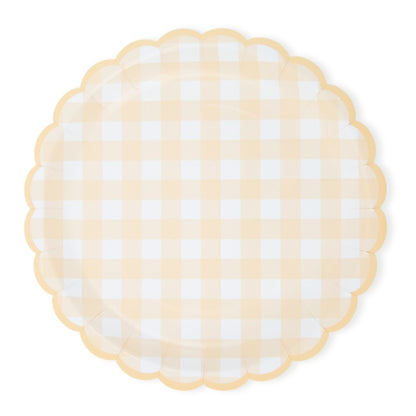 Pastel Gingham Paper Plates | Gingham Party Supplies