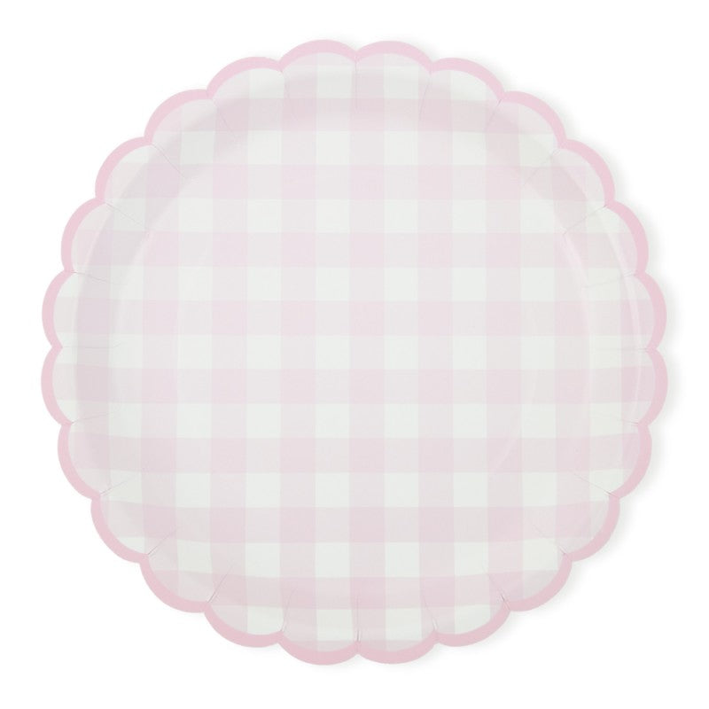 Pastel Gingham Paper Plates | Gingham Party Supplies