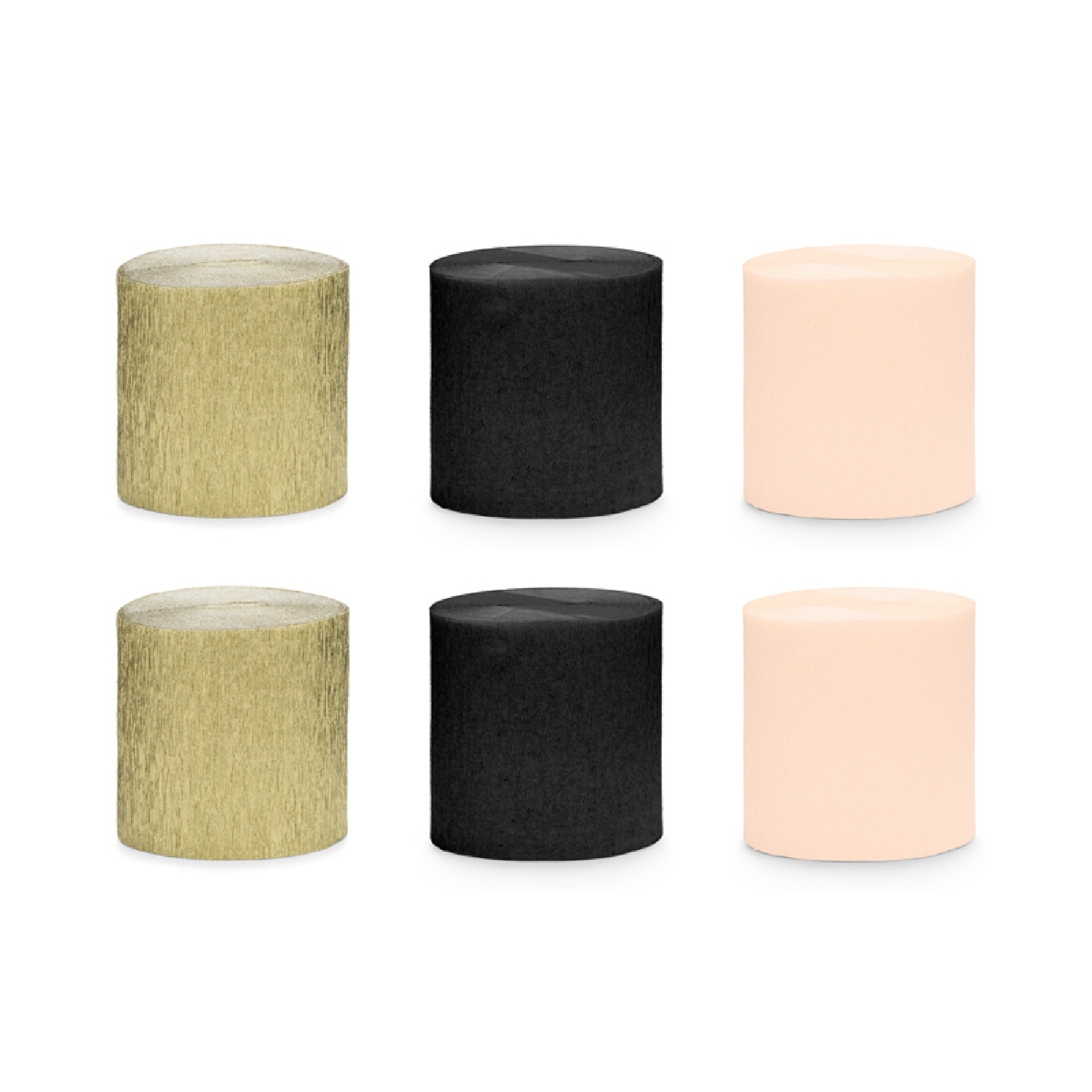 Paper Streamer Set Black, Gold, Blush