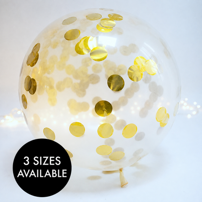 Gold Circles Confetti Filled Balloon