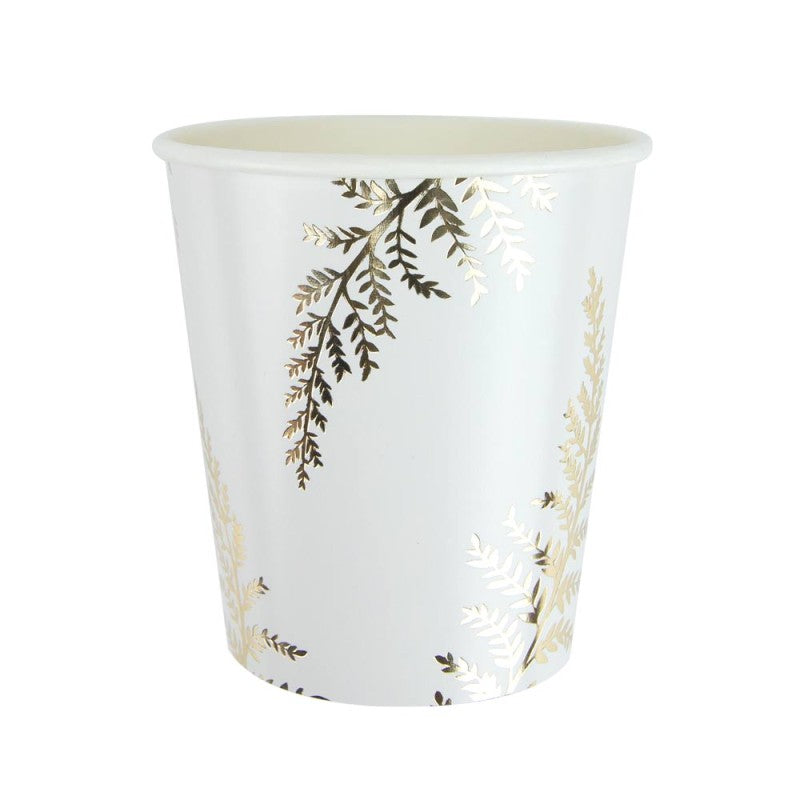 Gold Fern leaf paper cups perfect christmas tableware