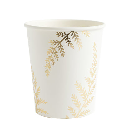 Gold Fern leaf paper cups perfect christmas tableware
