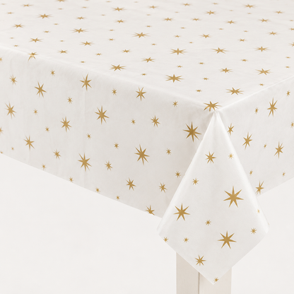 Gold Stars Paper Tablecloth