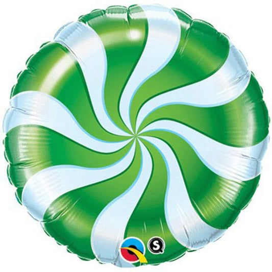 Green Candy Swirl Foil Balloon