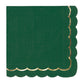 Forest Green paper napkins with gold scalloped edges for Weddings and parties UK