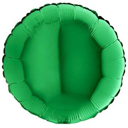 Green Round Foil Helium Balloon