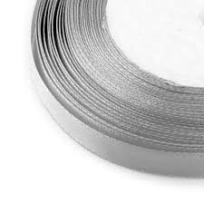 6mm wide Grey Satin Ribbon