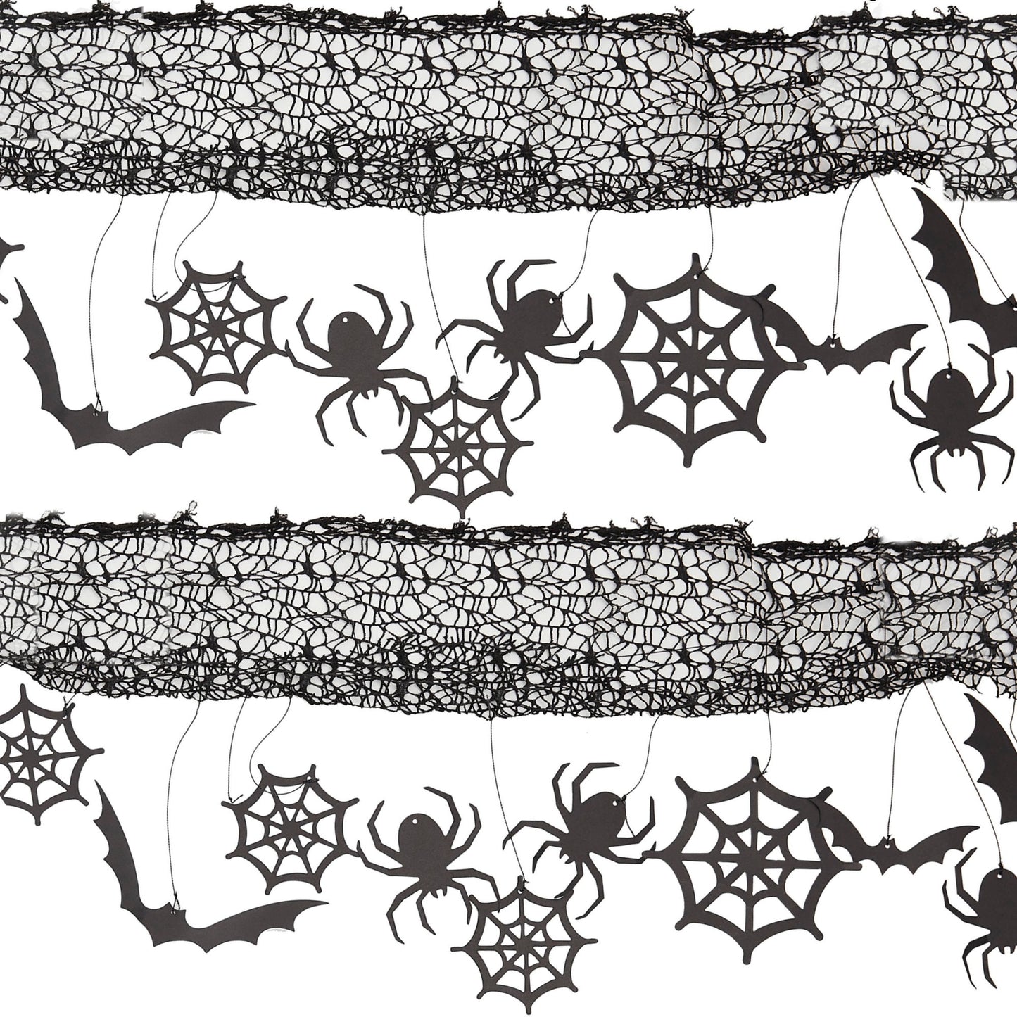 Halloween Backdrop with Hanging Spiders, Bats and Cobwebs UK