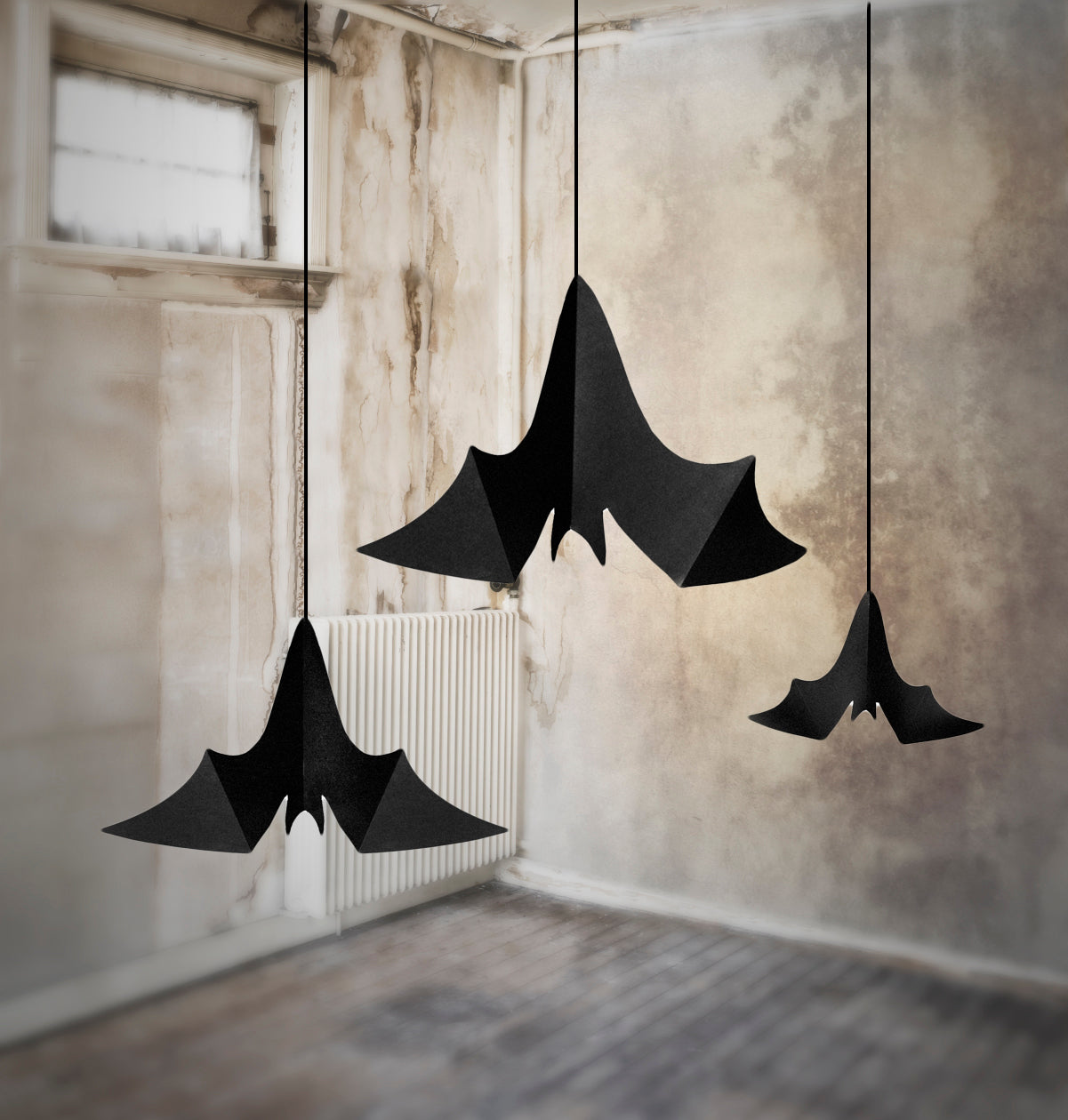 3D Hanging Black Bat Halloween Decorations – Pack of 3