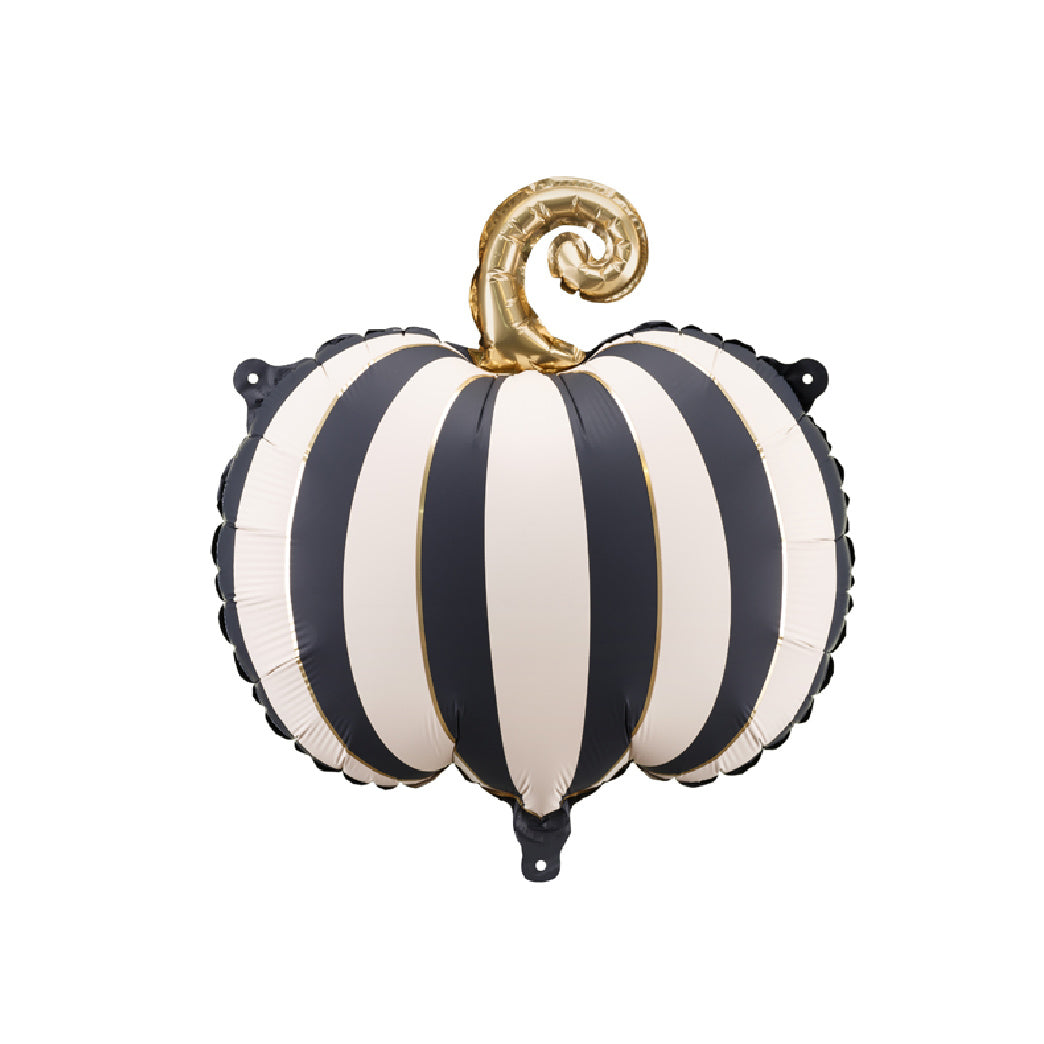 Pumpkin Balloon - Black White & Gold