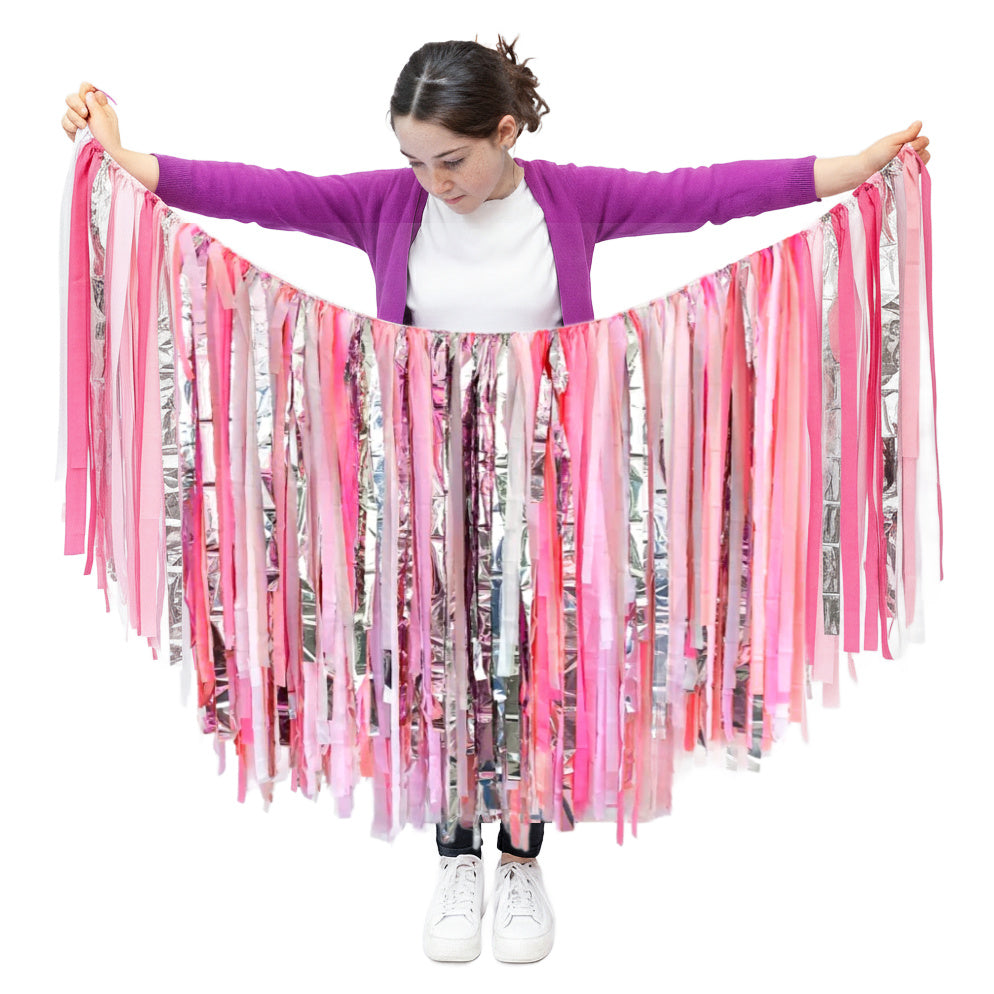 Custom Made Streamer Garland Backdrop Pinks