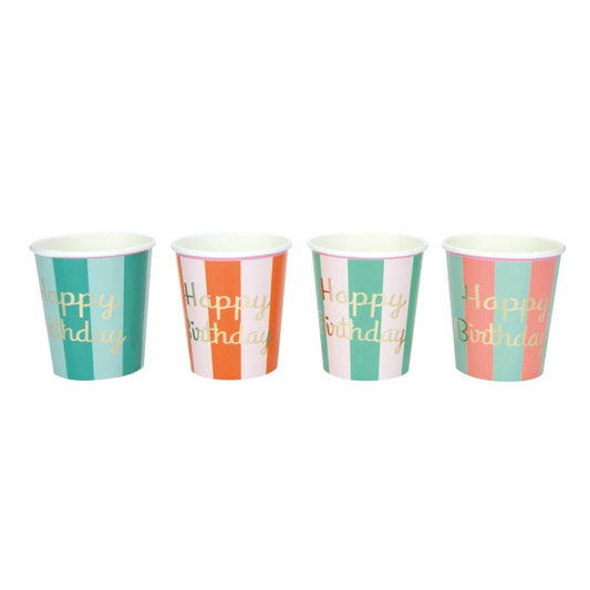 Happy Birthday Striped Party Cups vintage Circus Theme