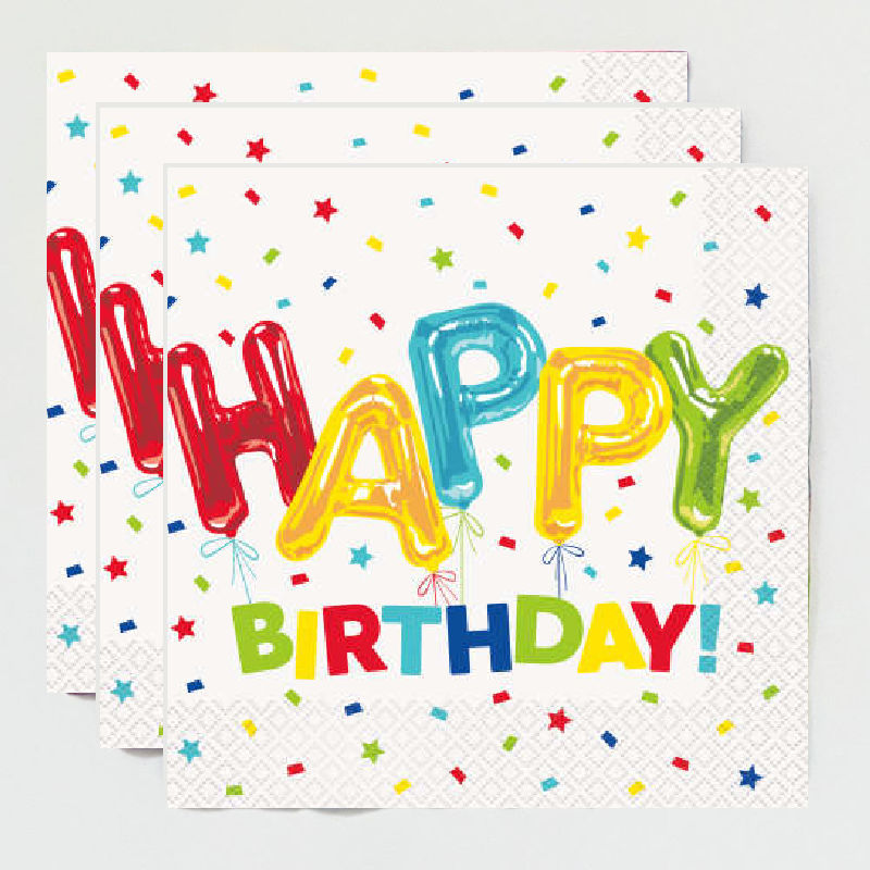 Happy-Birthday-Napkin Serviettes-Colourful