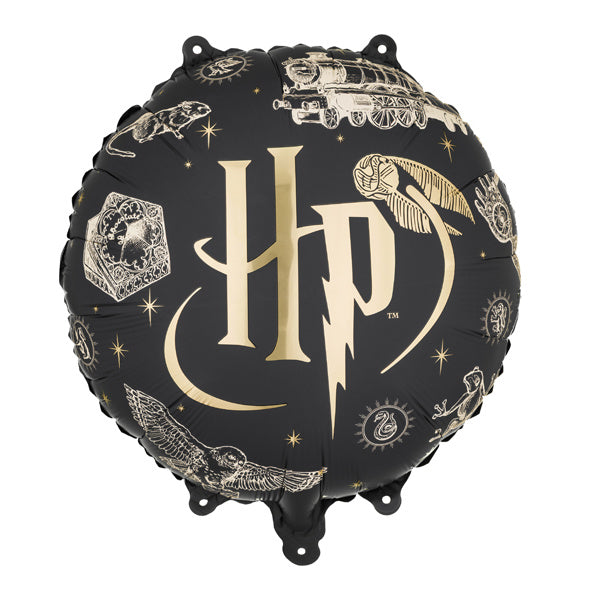 Harry Potter black and gold HP logo foil balloon