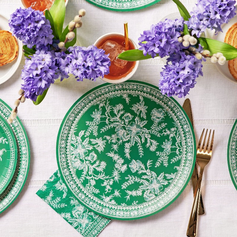 Emerald Green Toile Paper Napkins | Paper Napkins for Special occasions