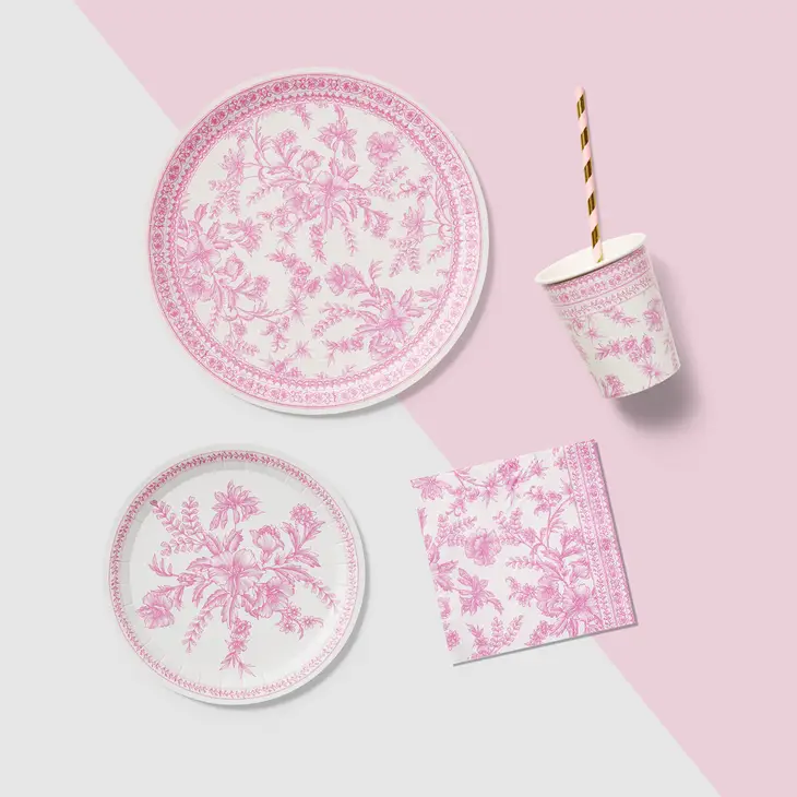 Beautiful Napkins for special occasions | Pink Toile Paper Napkins by Coterie UK