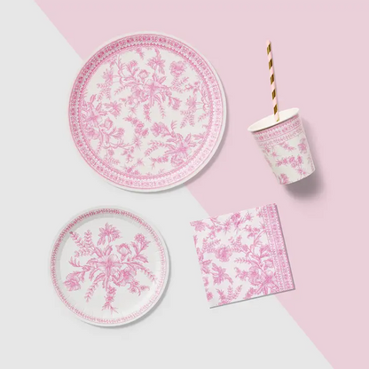 Beautiful Napkins for special occasions | Pink Toile Paper Napkins by Coterie UK