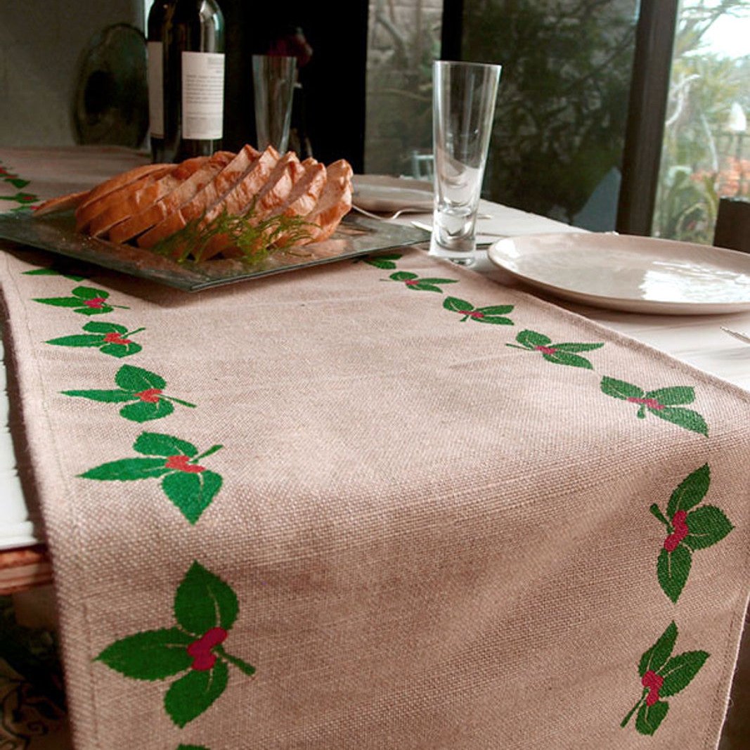 Holly Christmas Table Runner UK