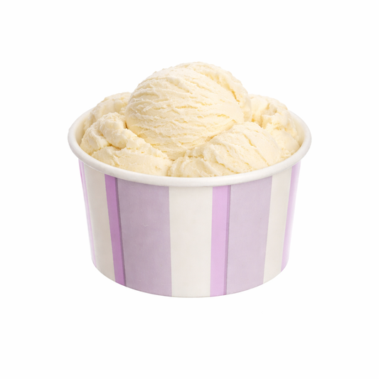 6oz lilac striped party treat tub for ice cream and sweets