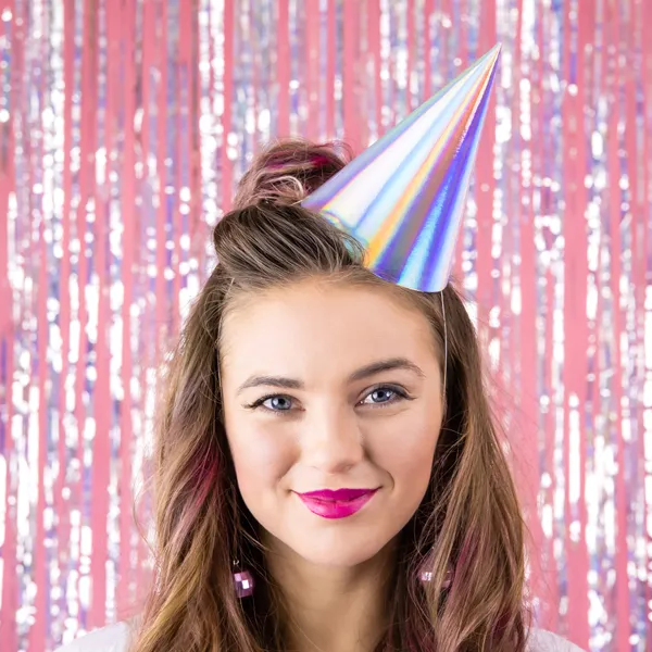 Iridescent Silver Party Hats for Kids Parties UK