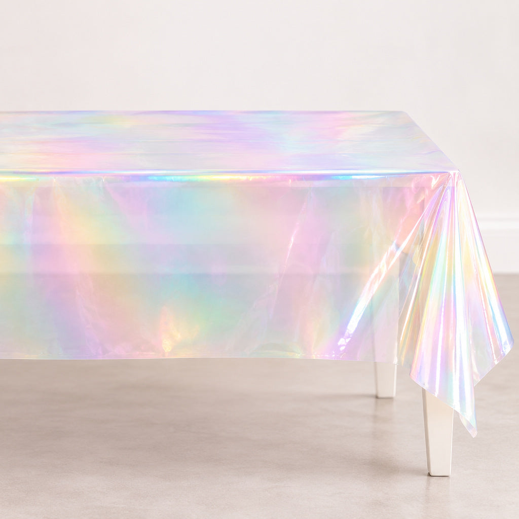 Iridescent Plastic Tablecloth | Rainbow Party Table Cover