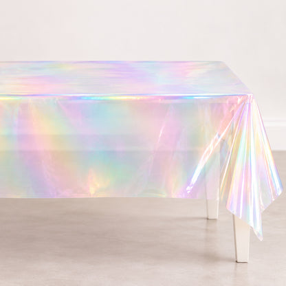 Iridescent Plastic Tablecloth | Rainbow Party Table Cover