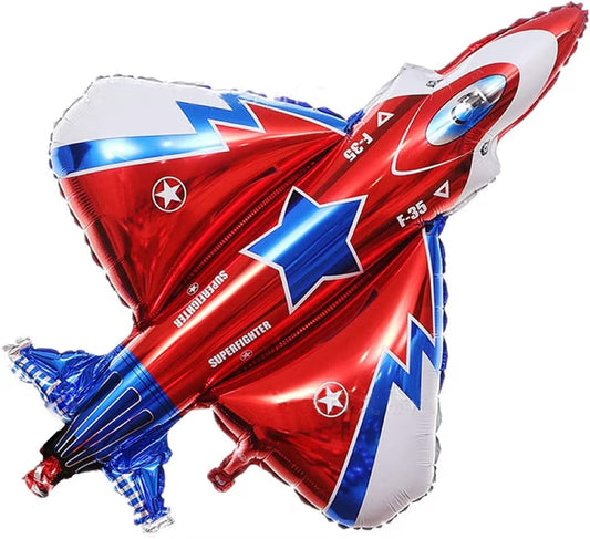 Red Jet Fighter Foil Balloon