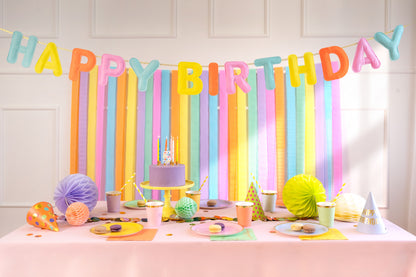 Large Felt Happy Birthday Banner | Rainbow Reusable Decoration