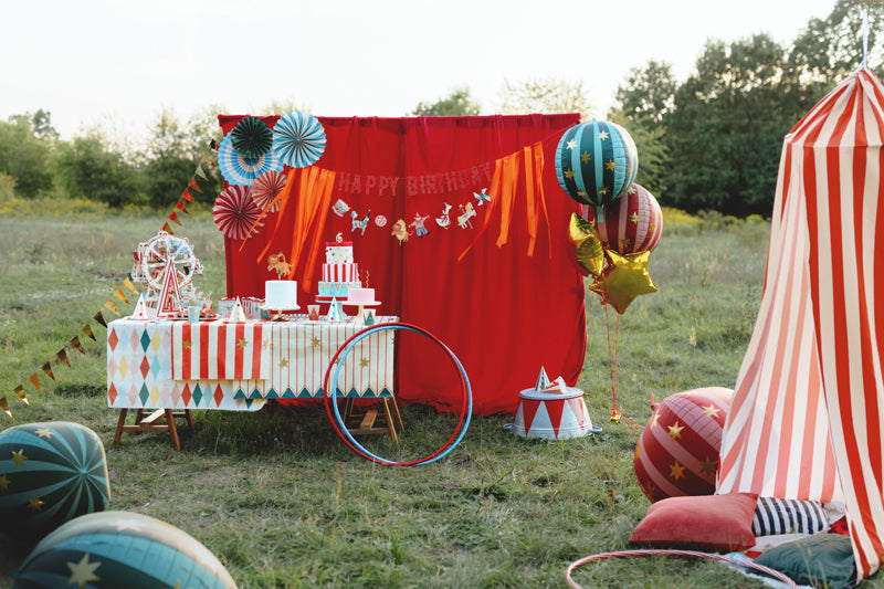 Red Stripe Paper Tablecloth | Circus Party 