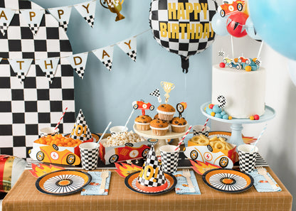 Checkered Flag Cups | Racing Car Party Paper Cups | Formula One Party