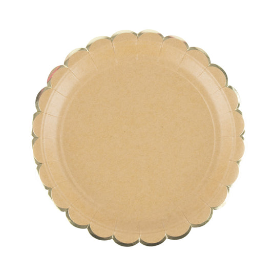 Kraft and Gold Paper Plates for Parties and Events