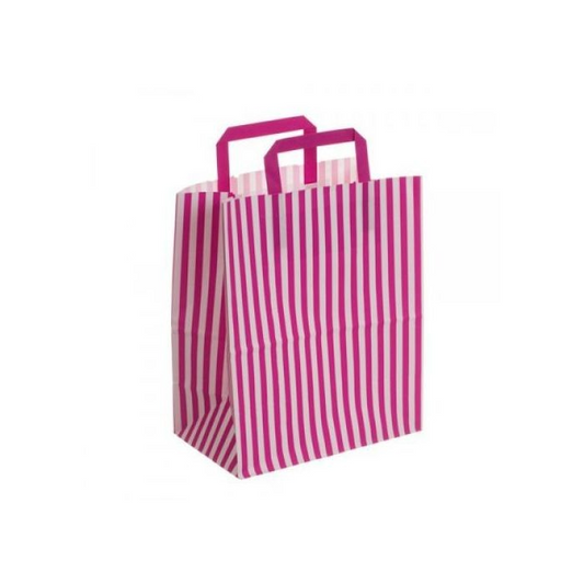 Large Pink Striped Party Bag