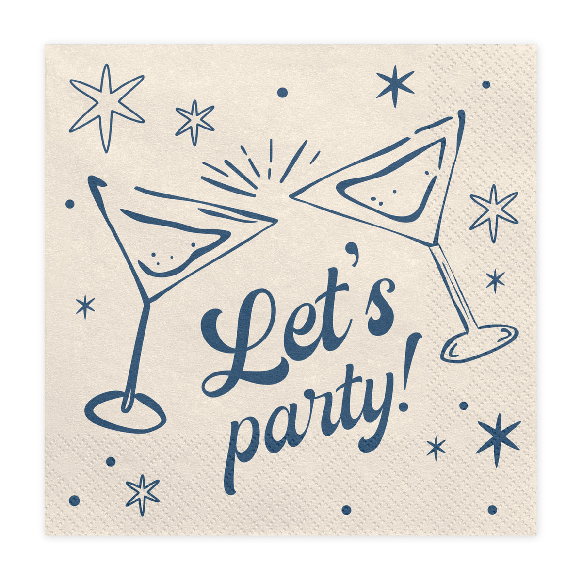 Let's Party Cocktail Napkins | Navy & Cream Party Napkins