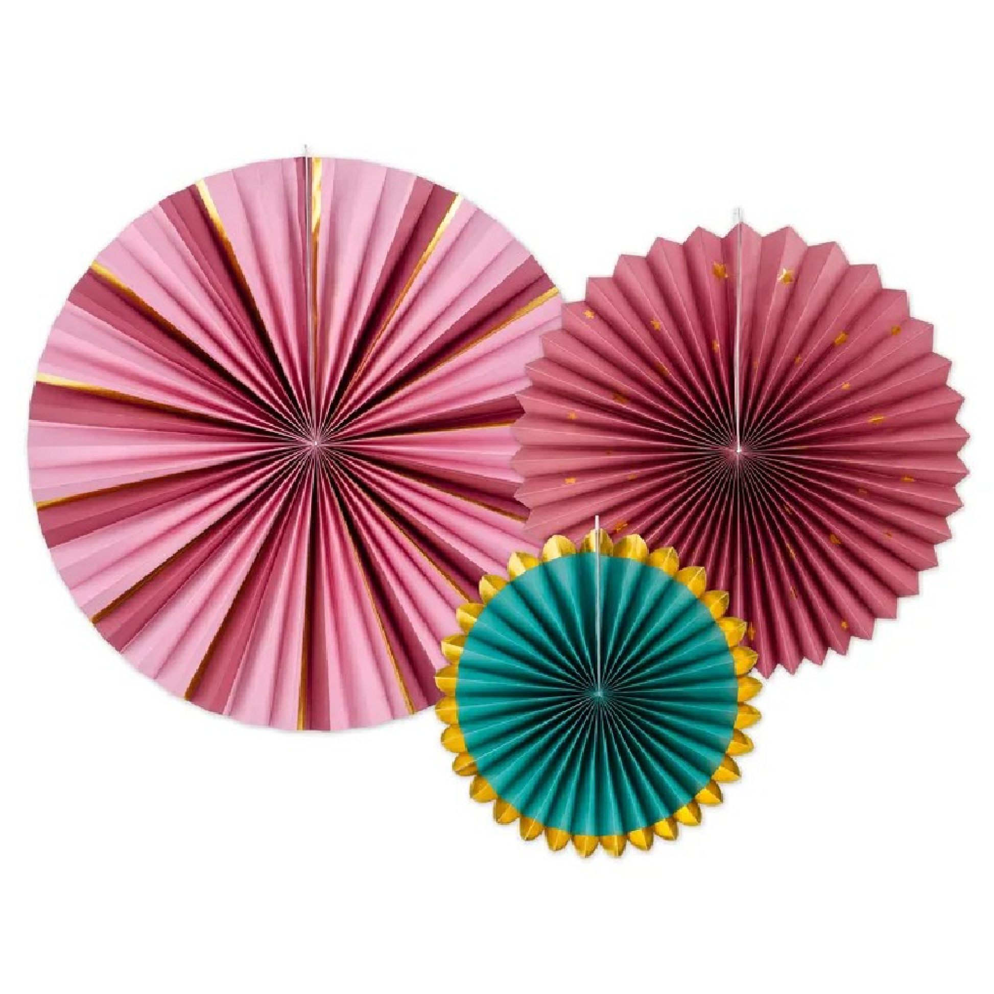 Luxe Paper Fan Rosettes – Jewel Colours | Party Decorations