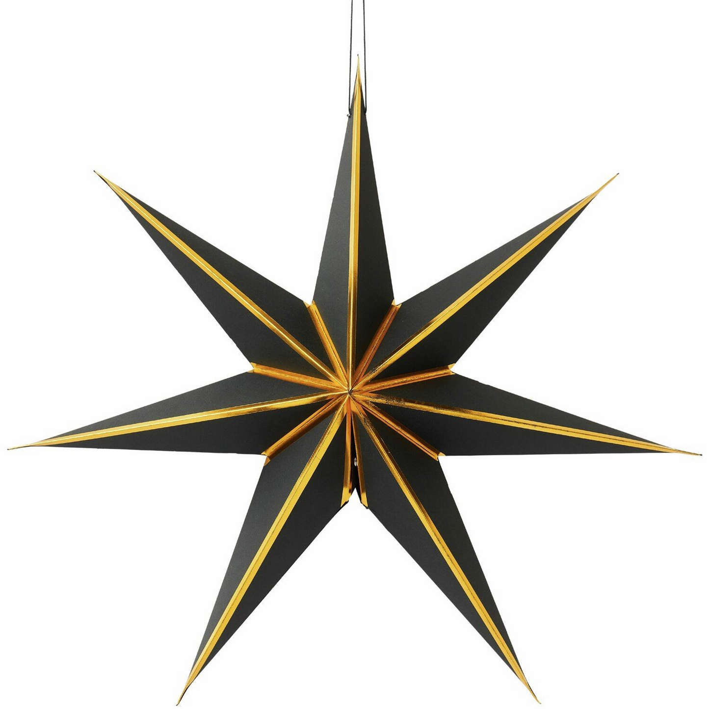 Black & Gold Star Paper Lantern 45cm