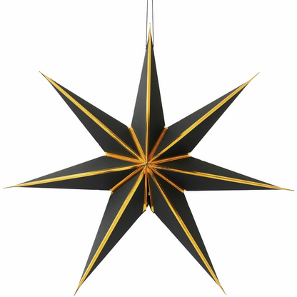 Black & Gold Star Paper Lantern 45cm