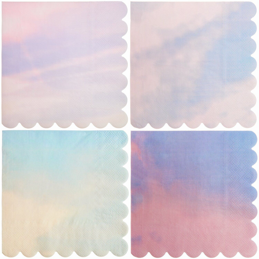 Marble Effect Scalloped Napkins | Pastel Party Tableware UK