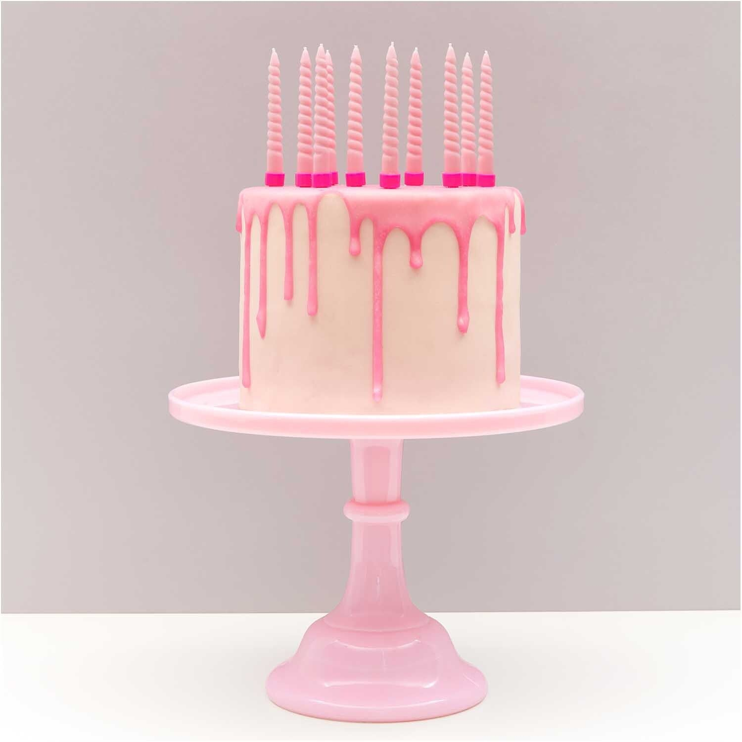 Cake Candles - Spiral Candles Mix - Mauve Pink