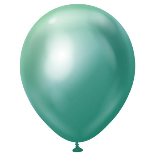 A Mirror Green Latex Balloon 11"