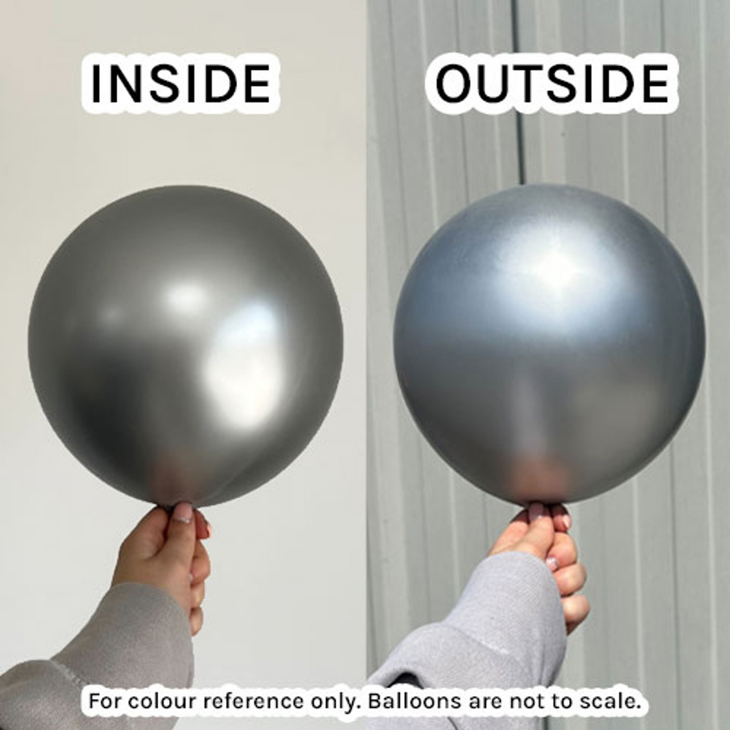 Mirror Silver Kalisan Balloons | Real Life Colour Image