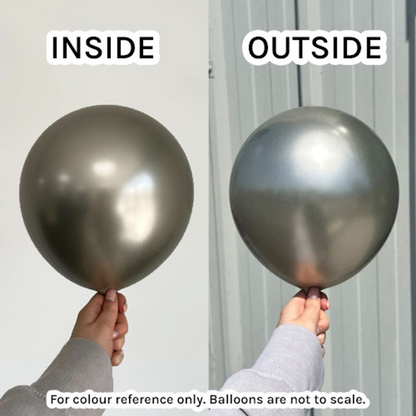 Mirror White Gold Kalisan Balloons | Real Life Colour Image